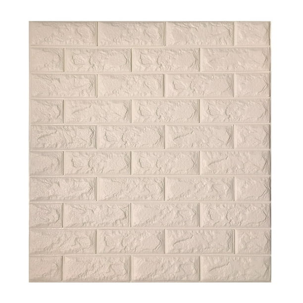 Bewildely Papel pintado 3D Ladrillo Etiqueta de la pared Espuma TV Fondo Calcomanía Autoadhesiva Peel Sticker, 1pc, Beige Type3 NO3 Bewildely HA002452-11