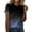 Blue, variant on Bibifish Womens T-Shirts Casual Gradient Sequin Print Short Sleeve Tee Loose Fit Crew Neck T-Shirts Comfortable Festival Pullover Tops