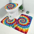 thumbnail image 2 of Colorful Tie Dye Mandala Pattern Bathroom Rugs Sets 3 Piece,Toilet Cover Set,Absorbent Non Slip Bathroom Mats Sets with U-Shaped Contour Rug Toilet Rug Set, 2 of 5