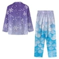 thumbnail image 6 of Garronmavis Christmas Womens Button Down Pajama Set Button Down Loungewear Lightweight Thermal Nightwear with Pockets Christmas Snowflake Fish Scale, 6 of 7