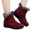 thumbnail image 3 of Women's Winter Fur Snow Ankle Boots Buckle Suede Waterproof Zipper Anti-slip Warm Snow Short Booties, 3 of 5