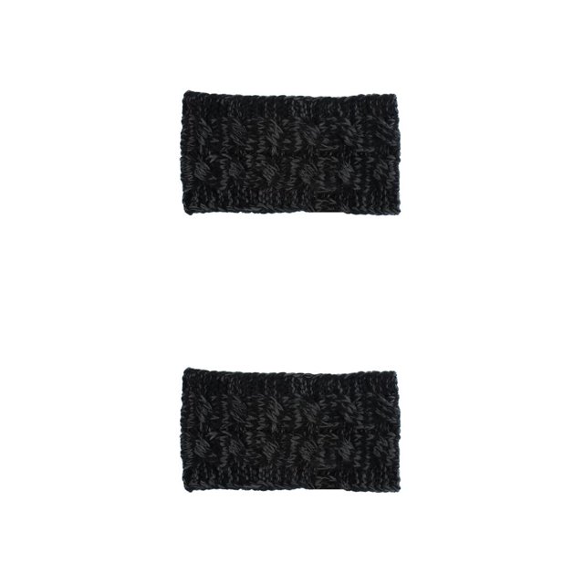 Jumpingount Diademas de punto Protección para la cabeza Calentador de oídos ajustable Diadema Negro + Gris Negro+Gris 2piezas