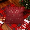 thumbnail image 5 of Eoozwa 2 Packs Bowknot Pillow Cover Christmas Decor Polyester Plush Cushion Case for Sofa Bed Living Room Holiday Home Accent Throw Pillow Cover 44x44cm, 5 of 6