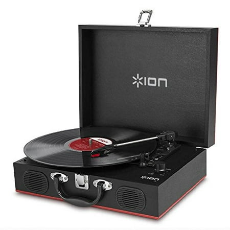 ION Audio Vinyl Transport | Retro-Styled Suitcase Turntable with 3-Speed Belt Drive & Built-In