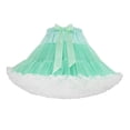 thumbnail image 2 of Kilaqueen Women's Color Contrast Ruffled Tulle Petticoat Skirt with Front Bow, Short Costume Tutu for Dance Party, Festival and Dress Up, 2 of 3