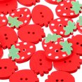 thumbnail image 4 of HOMEMAXS Strawberry Shaped Wooden Buttons for DIY Crafts Decorative Red Sewing Buttons 50 Pieces 2 Holes, 4 of 7