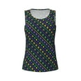 thumbnail image 4 of Xecao Mardi Gras Strings of Beads print women's scoop neck, loose-fit workout tank tops for the gym., 4 of 9