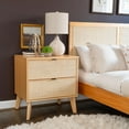 thumbnail image 2 of Linon Winnie Rubberwood Nightstand 2 Drawers Cane Front Panels in Natural Finish, 2 of 15