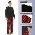 thumbnail image 4 of LNFINTDO Matching Couple Pajama Set, Matching Pjs for Couples, Plaid Pajama Set for Women and Men Soft Warm Fleece Shirt and Pants Sleepwear Set, Red Plaid, X-Large, 4 of 7