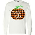 thumbnail image 3 of Inktastic Happy Fall Plaid Pumpkin Long Sleeve T-Shirt, 3 of 5