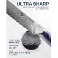 thumbnail image 3 of WILDMOK Serrated Bread Knife, 67-Layer Damascus Steel for Sturdiness and Razor-Sharp Cutting, Serrated Bread Knife, 3 of 7