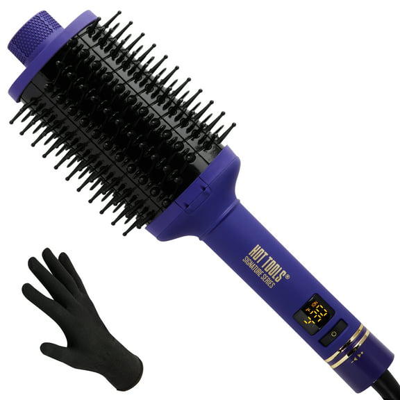 Hot Tools Pro Signature Ultimate Heated Hair Straightening Brush, Purple