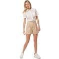 thumbnail image 6 of Made by Olivia Women's Slim Fit Plain Classic Short Sleeve Button Down Collar Shirt Blouse, 6 of 7