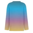 thumbnail image 4 of Womens Fall Clothes, Long Sleeve Shirts for Women Fashion Loose Fit Ombre Tie Dye Crewneck Tees T-Shirts, 4 of 4