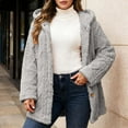 thumbnail image 2 of Women's Cozy Soft Hooded Jacket Full Zip Front Button Closure Long Sleeve Casual Lightweight Outerwear For Everyday Wear, 2 of 6