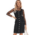 thumbnail image 5 of Women's Denim Dress Sleeveless Stretchy Crewneck Vintage Button Down Jean Dresses with Patch Pocket, 5 of 5