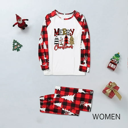 

Family Matching Outfits Christmas Pajamas Set Plaid Xmas Sleepwear Homewear PJ For Mom