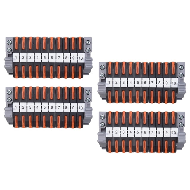 Paquete de 40 Terminales Carril DIN, DIN -211 0,08-4 Mm², Kit Bloque Negro, ConexióN EléCtrica