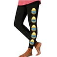 thumbnail image 2 of Sokhug Womens Easter Bunny Print Leggings High Waist Stretchy Slim Fit Black Casual Yoga Pants with Side Bunny Graphic Design, 2 of 5