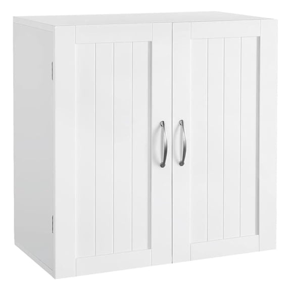Bathroom Wall Cabinet, Medicine Cabinet with 2 Doors and Adjustable Shelf Cupboard Unit, Over The Toilet Storage Organizer for Living Room, Kitchen, Laundry
