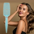 thumbnail image 3 of 1Pc Wide Curved Vented Hair Brush Detangle Brush for Tangles and Knots Hair Brush for Men and Women Blue, 3 of 7