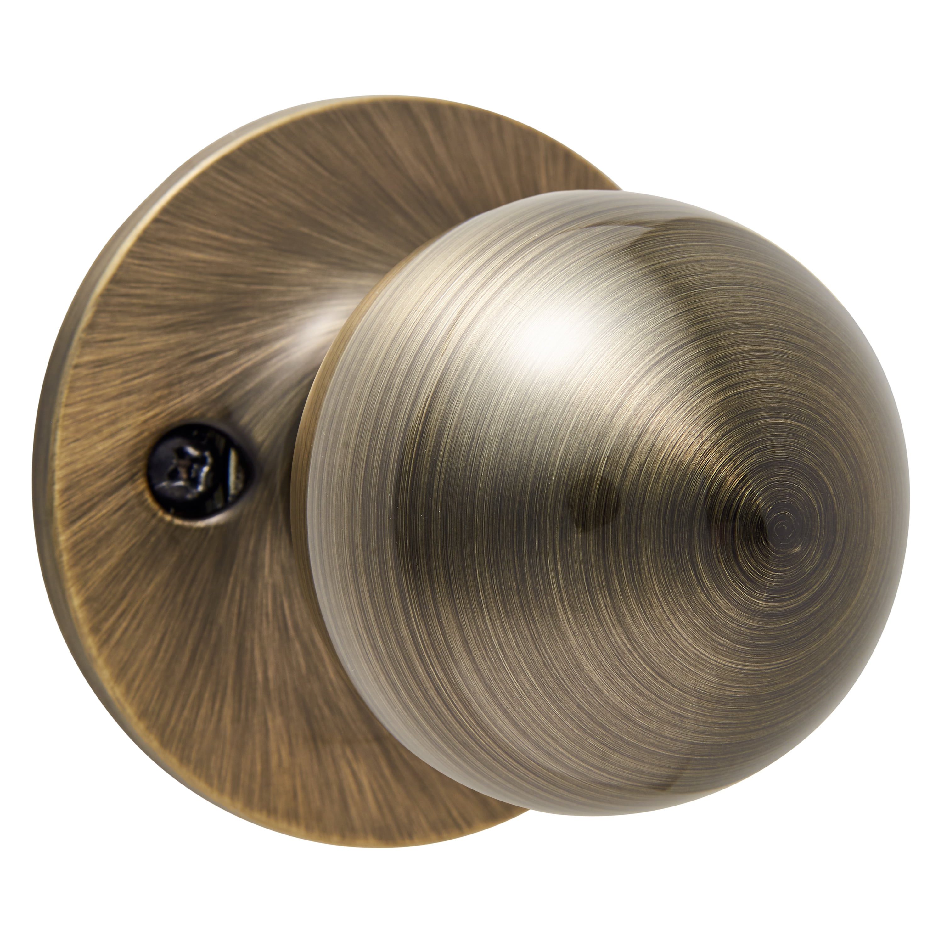 Hyper Tough Interior Non-Locking Ball Style Passage Doorknob, Antique Brass Finish