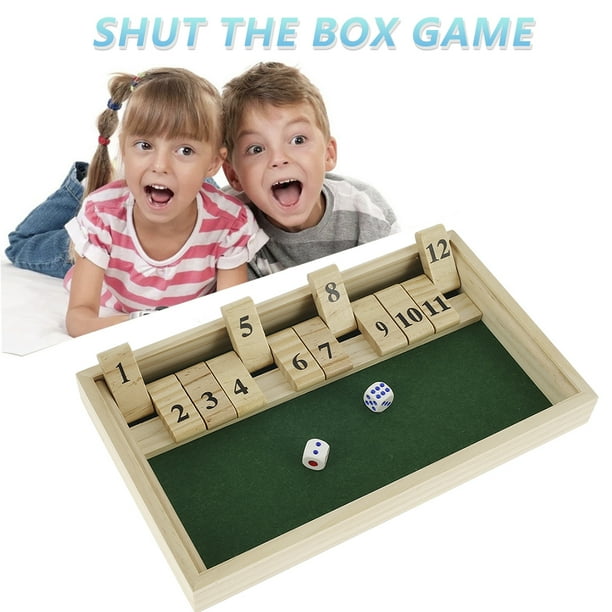 EUWBSSR Juego de Cerrar la Caja - 12 Números, Juegos de Madera para Adultos - Juego de Mesa Plegable
