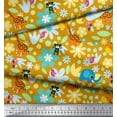 thumbnail image 2 of Soimoi Rayon Fabric Floral,Bird & Animal Cartoon Printed Fabric 1 Yard 56 Inch Wide, 2 of 3