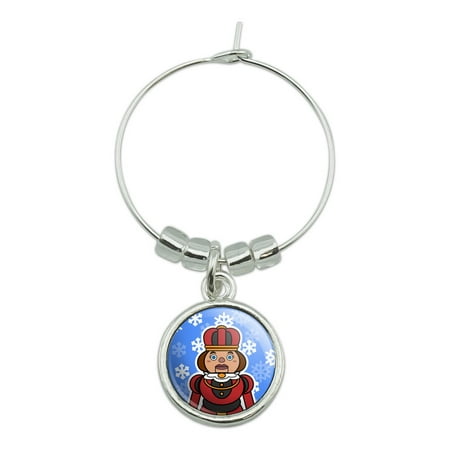 

Nutcracker Woman with Snowflakes Wine Glass Charm Drink Marker