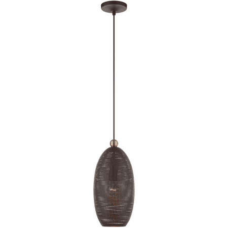

Bronze with Antique Brass Accents Tone Finish Pendants Steel Medium 18 Long 1 Light Fixture