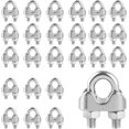 thumbnail image 1 of Stainless Steel Cable Clamps, Steel Cable Clamps, U-Shaped Cable Clamps for Wire Rope, Wire, Rope, 30PCS-M5-5mm, 1 of 5