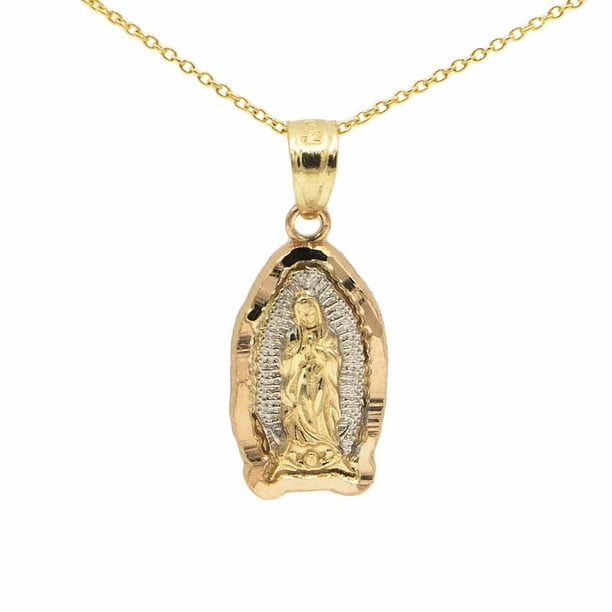 Ice on Fire Jewelry - 14k Yellow Gold Virgen de Guadalupe ...