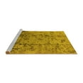 thumbnail image 2 of Ahgly Company Machine Washable Indoor Round Oriental Yellow Industrial Area Rugs, 8' Round, 2 of 4