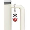 thumbnail image 3 of Delight Jewelry Silvertone Red Fire Department Shield with Axes - Silvertone Black Bow Charm Accessory for Tumblers and Thermal Cups, 3 of 4