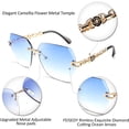 thumbnail image 2 of Gafas de sol clásicas sin montura para mujer con montura de metal y corte de diamante, 2 of 5