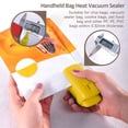 thumbnail image 3 of Mini sellador de vacío de calor de bolsa de mano portátil con cortador para bolsas de plástico para Tomshoo Amarillo, 3 of 7