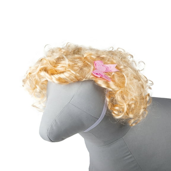 Doggy Parton, Dog Clothes. Curly Dog Wig, Blonde, M/L