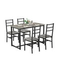 thumbnail image 3 of 5-Piece Modern Dining Table Set for 4,Wood Kitchen Table Chairs Set for Small Place, Kitchen, Dining Room,Gray, 3 of 6