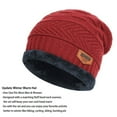 thumbnail image 6 of Men Women Winter Beanie Hat Scarf Set Warm Knit Hat Thick Fleece Lined Winter Cap Neck Warmer,Red, 6 of 8
