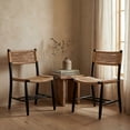 thumbnail image 3 of SAFAVIEH Masha Coastal Paper String Solid Dining Bistro Chair, Natural/Black (Set of 2), 3 of 18
