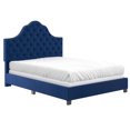thumbnail image 1 of Queen Size Velvet Tufted Bed, Blue, 1 of 8