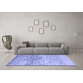 thumbnail image 3 of Ahgly Company Machine Washable Indoor Round Abstract Blue Modern Area Rugs, 4' Round, 3 of 4