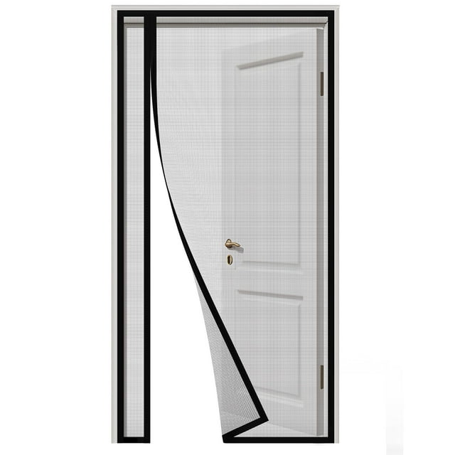 Homwmpa Puerta Con Mosquitera Magnética, Tamaño De Puerta De 39 X 83 Pulgadas, Apertura Reversible Del Lado Izquierdo Y Derecho, Cortina De Malla De Puerta De Fibra De Vidrio Duradera Con Cierre De Im