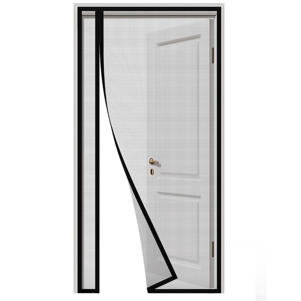 Homwmpa Puerta Con Mosquitera Magnética, Tamaño De Puerta De 39 X 83 Pulgadas, Apertura Reversible Del Lado Izquierdo Y Derecho, Cortina De Malla De Puerta De Fibra De Vidrio Duradera Con Cierre De Im