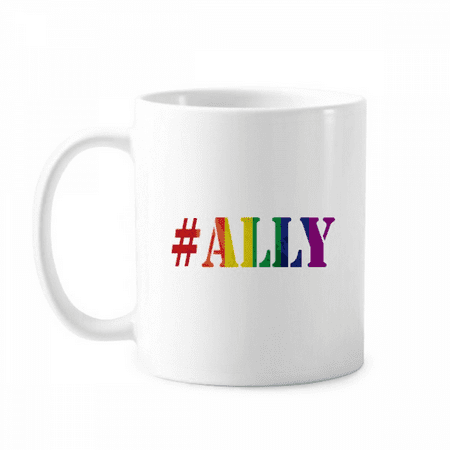 

Ally LGBT Rainbow Pattern Mug Pottery Cerac Coffee Porcelain Cup Tableware