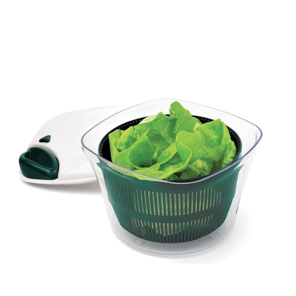 Starfrit Salad Spinner, 5L Capacity, Retractable Handle, Quick-Action Brake, Non-Slip feet, Bowl for Mixing and Serving, Dishwasher Safe
