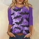 thumbnail image 2 of Camisa para mujer, moda informal, manga raglán, cuello redondo, manga 3/4, suelta, camiseta estampada de Halloween, top para mujer, 2 of 7