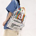 thumbnail image 4 of Mochila Mochila transparente para mujer Mochila impermeable con cremallera Mochila grande para estudiantes (blanco), 4 of 7