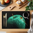 thumbnail image 2 of Green Fruit Placemats Set of 12, Modern Minimalist Decor Black Background Placemats for Dining Table, Place Mats for Kitchen Tabletop, Waterproof Wipeable Dining Table Mats Set, 2 of 9