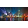 thumbnail image 2 of Anonymous 32x18 White Modern Wood Framed Museum Art Print Titled - Symphony of lights, Hong Kong, 2 of 4